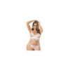 Ensemble lingerie, grande taille, trois pièces blancs 